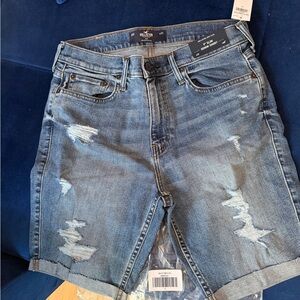 NWT Hollister Blue Distressed Denim Shorts